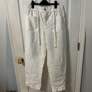 Zara white linen pants